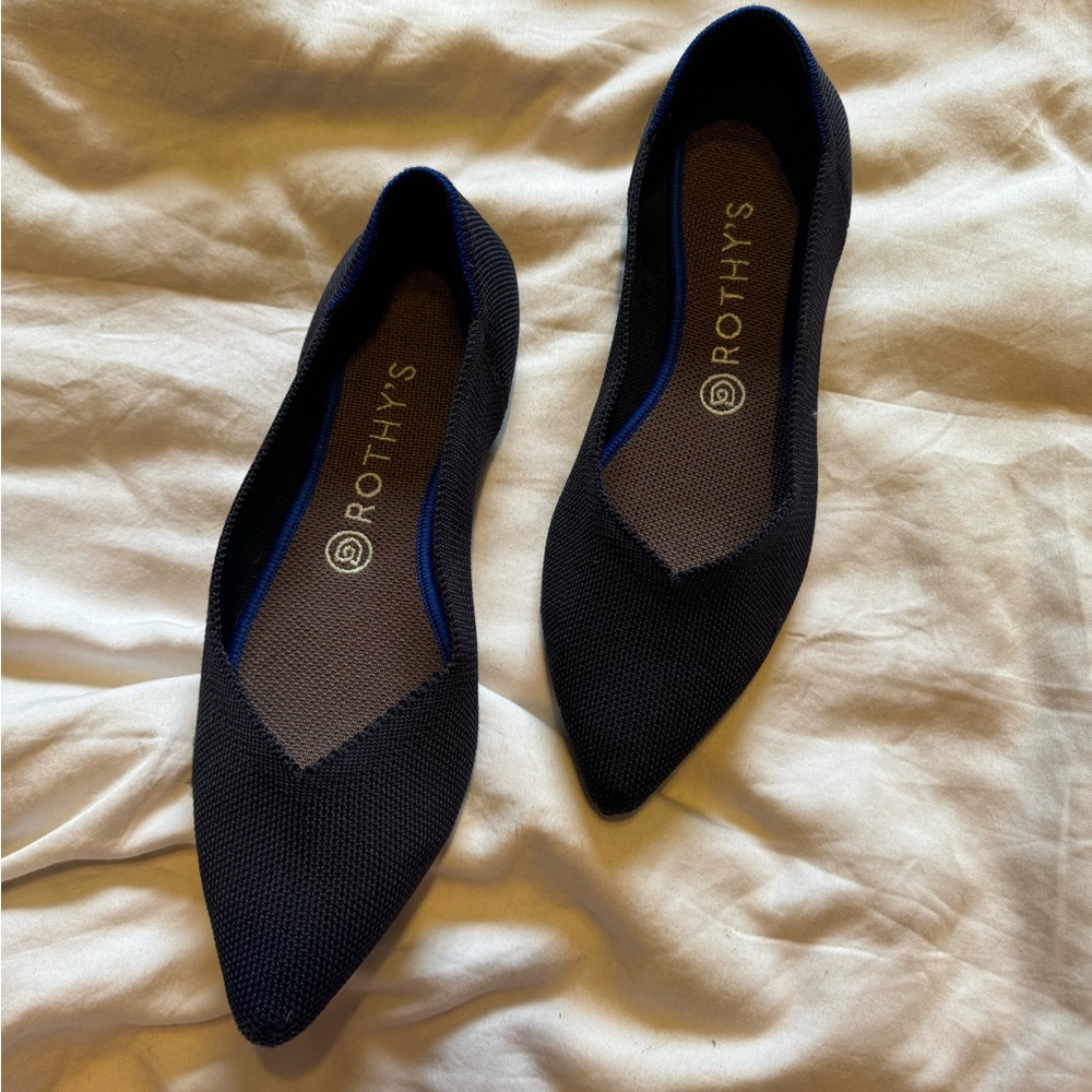 Rothy’s Navy blue pointed ballet flats